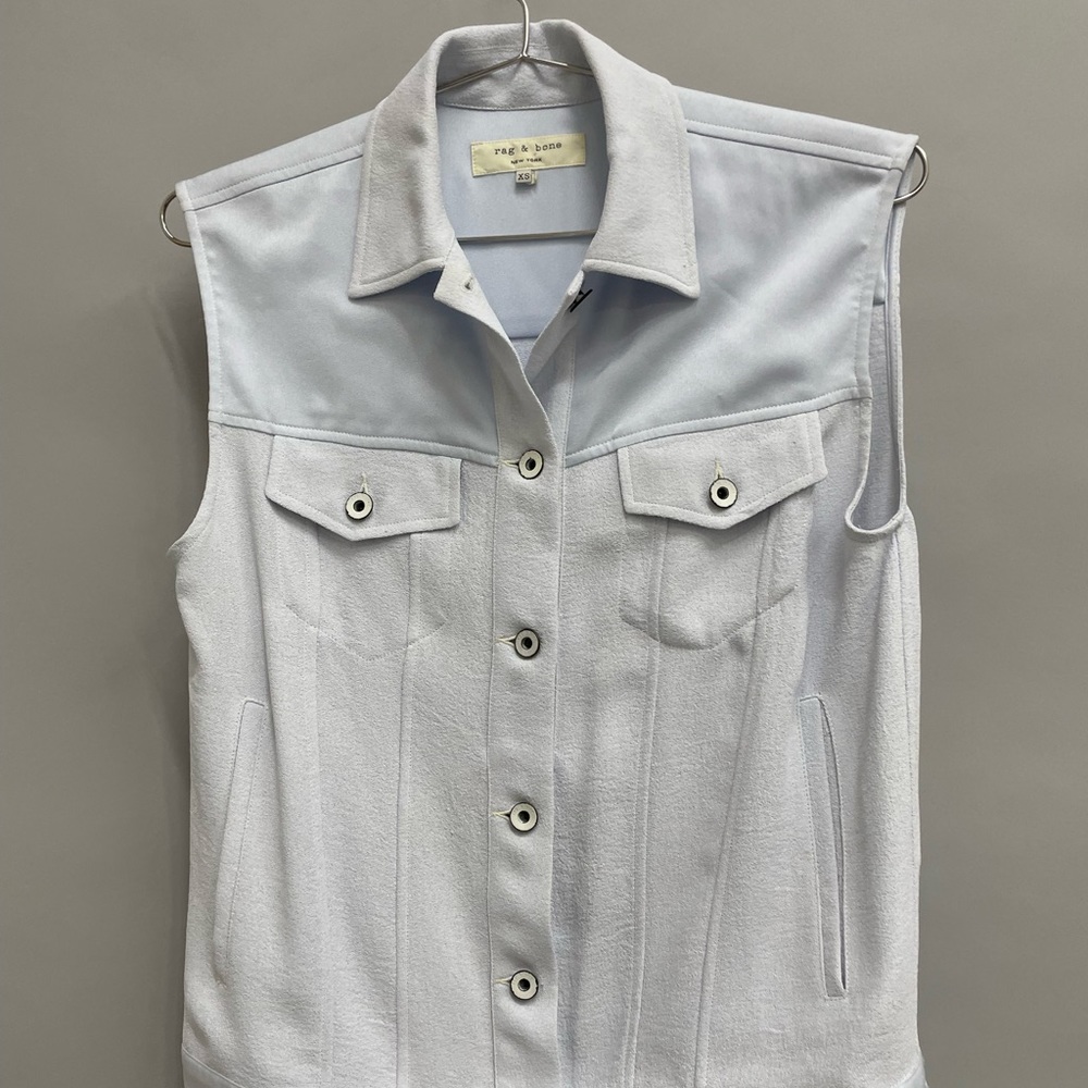 Rag & Bone Periwinkle Button-up Vest